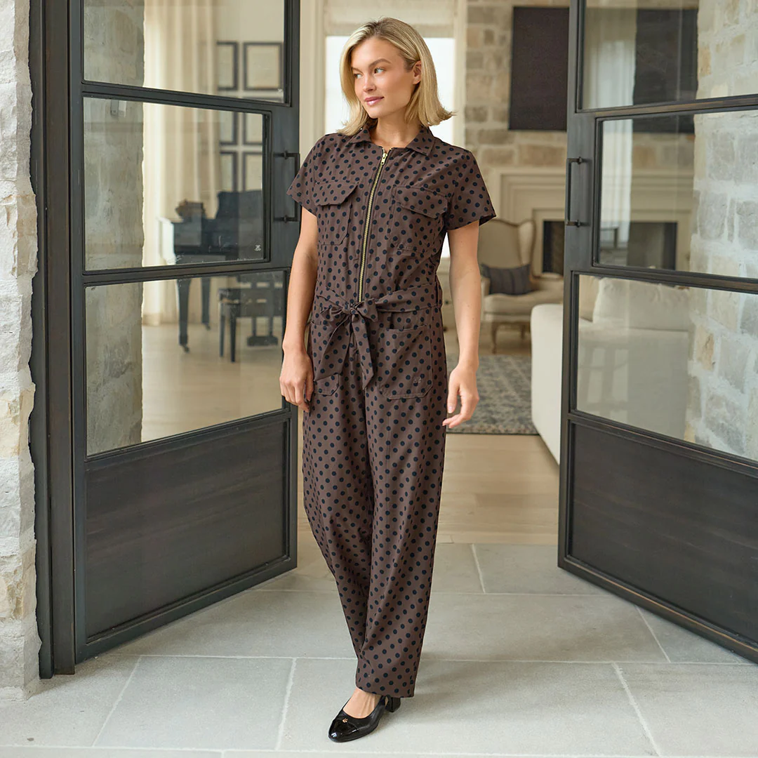 City Jumpsuit, Black Cocoa Dot - Image 7