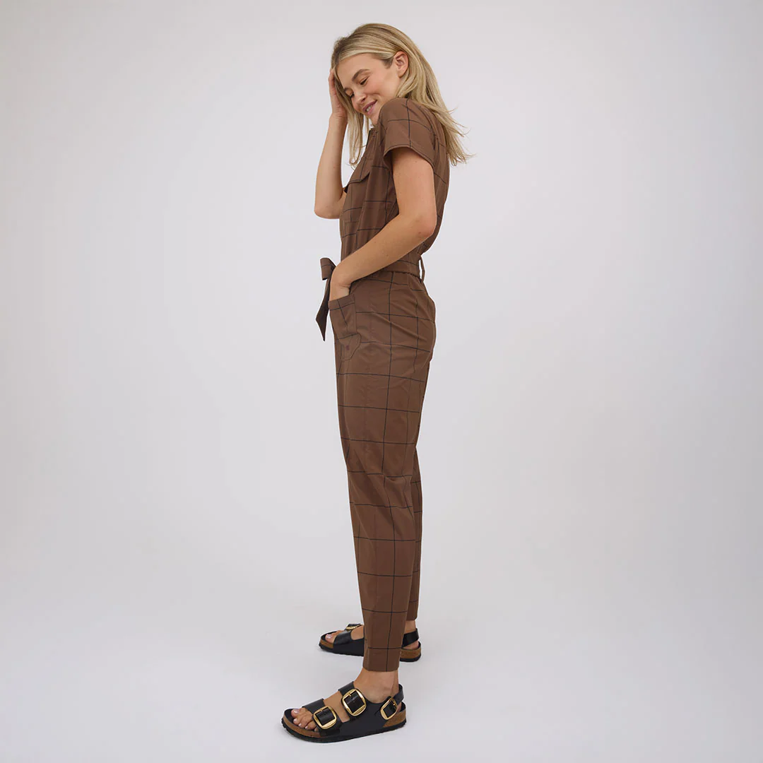 City Jumpsuit, Brown/Black Windowpane - Image 7