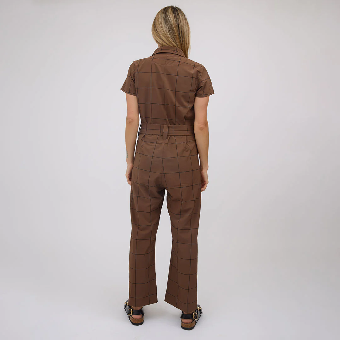 City Jumpsuit, Brown/Black Windowpane - Image 9