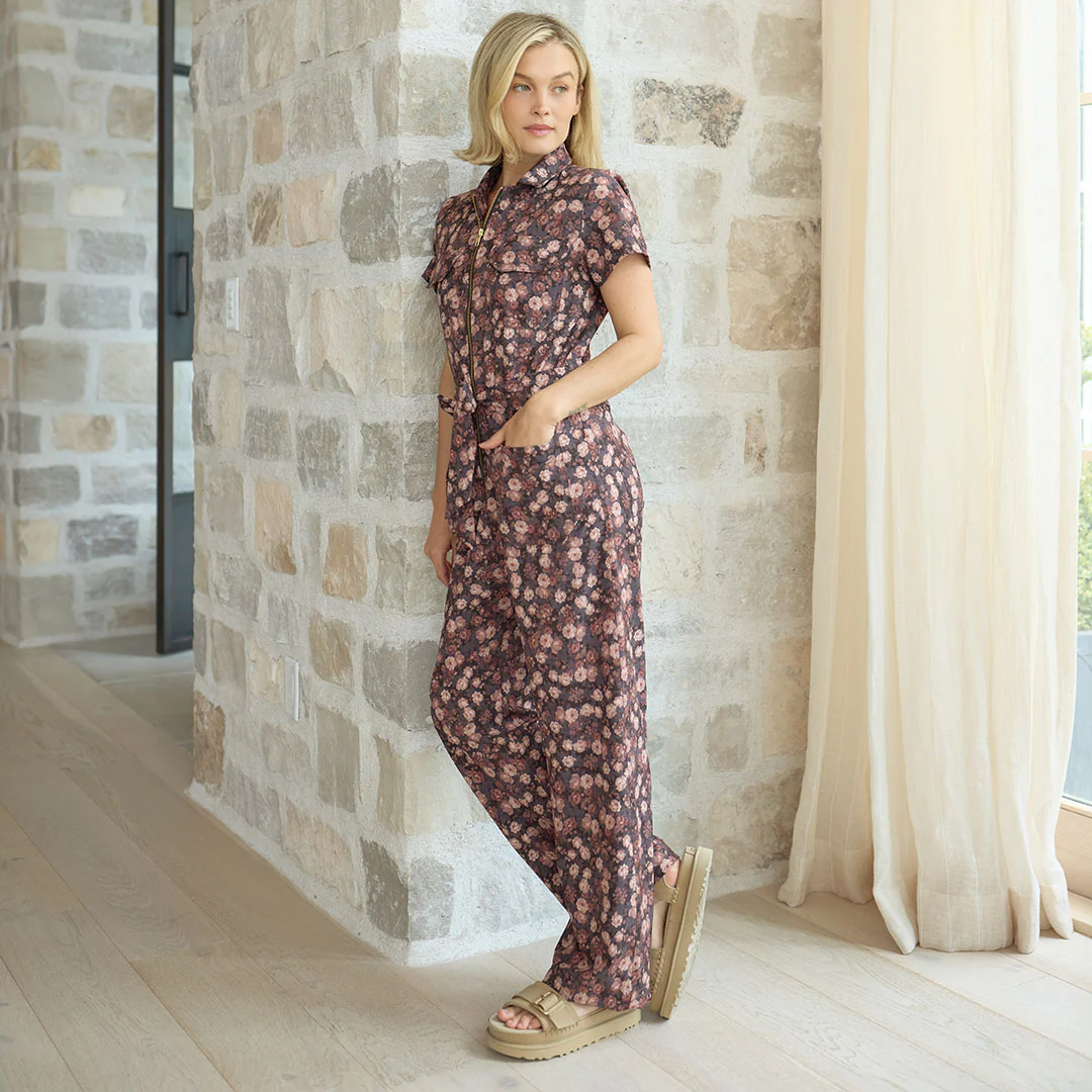 City Jumpsuit, Walnut Micro Floral - Image 3