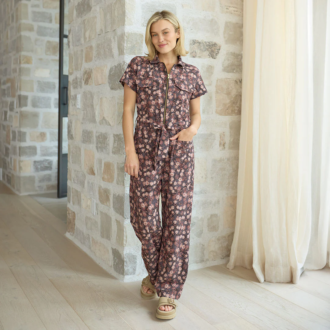 City Jumpsuit, Walnut Micro Floral - Image 7