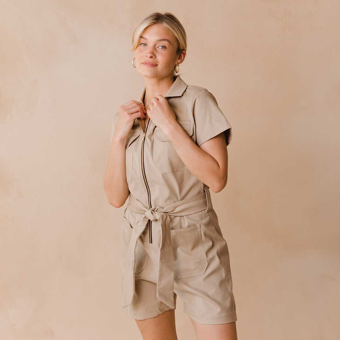 City Romper, Brown Canvas - Image 4