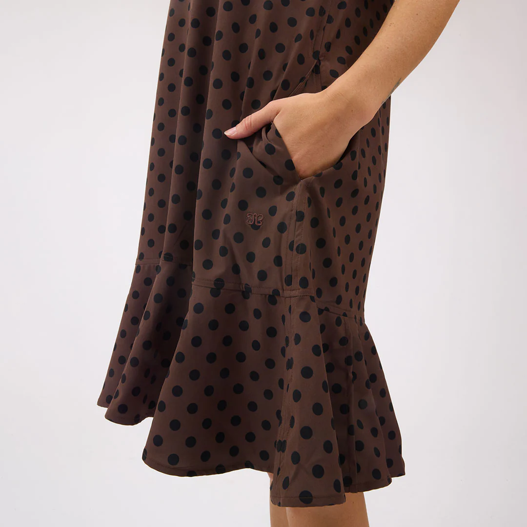 Clara Dress, Black/Brown Polka Dot - Image 8