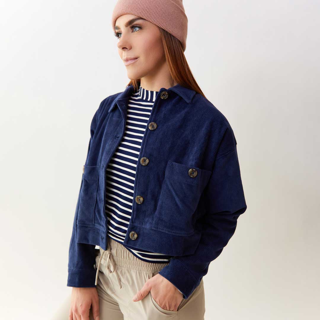 Corduroy Navy Button-Up - Image 8