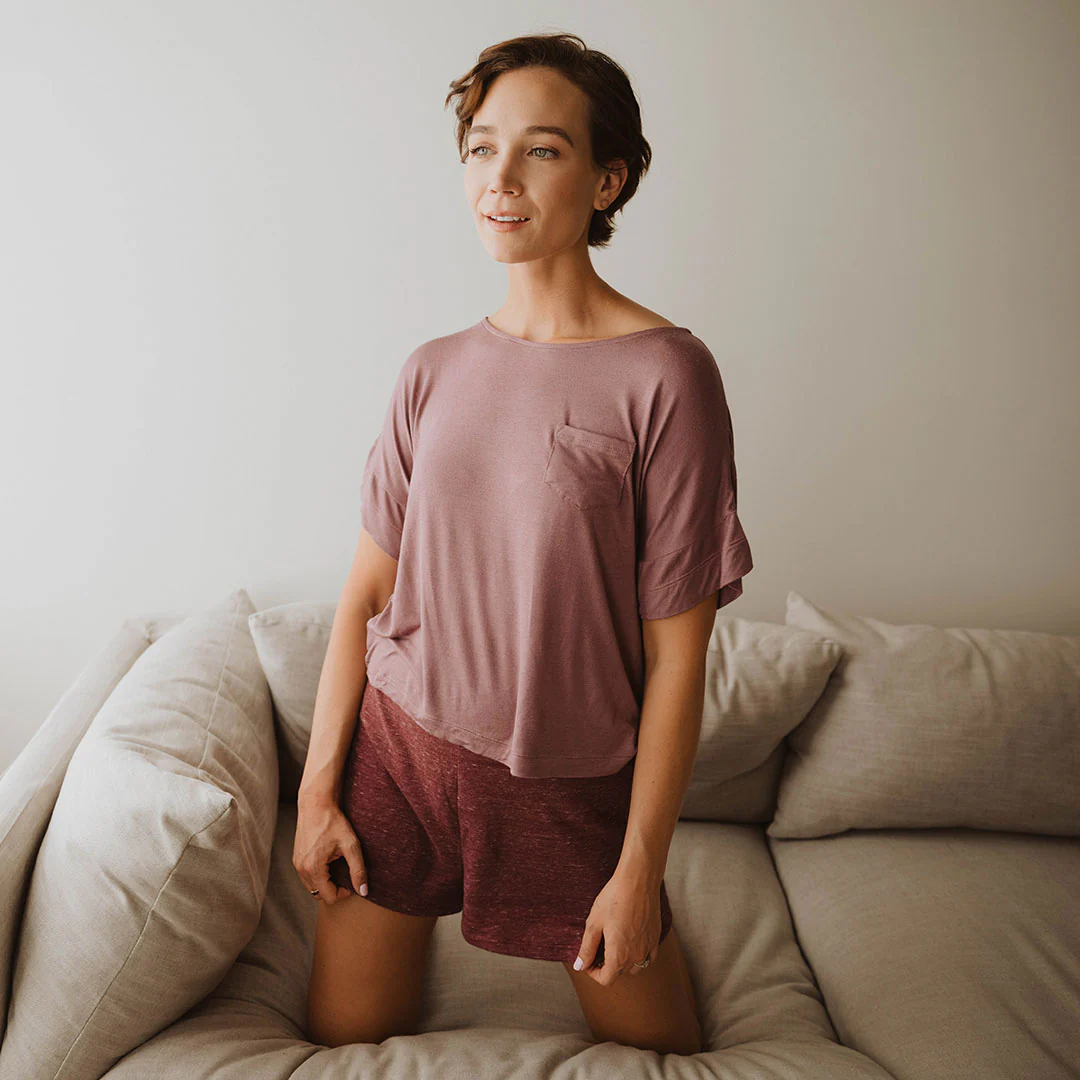 Daze Shorts, Heather Maroon - Image 2