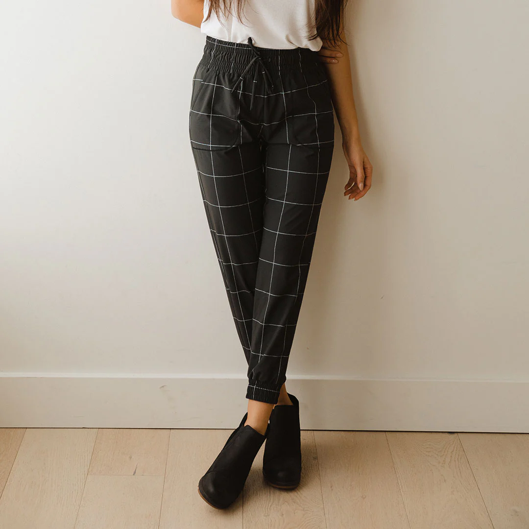 Destination Joggers, Black Windowpane - Image 3