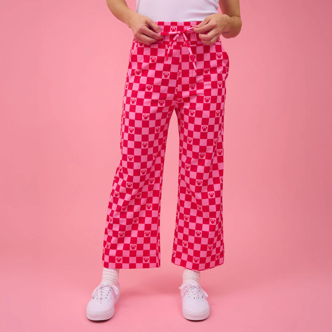 Disney Audrey Wide Leg Pants, Magenta Check - Image 3