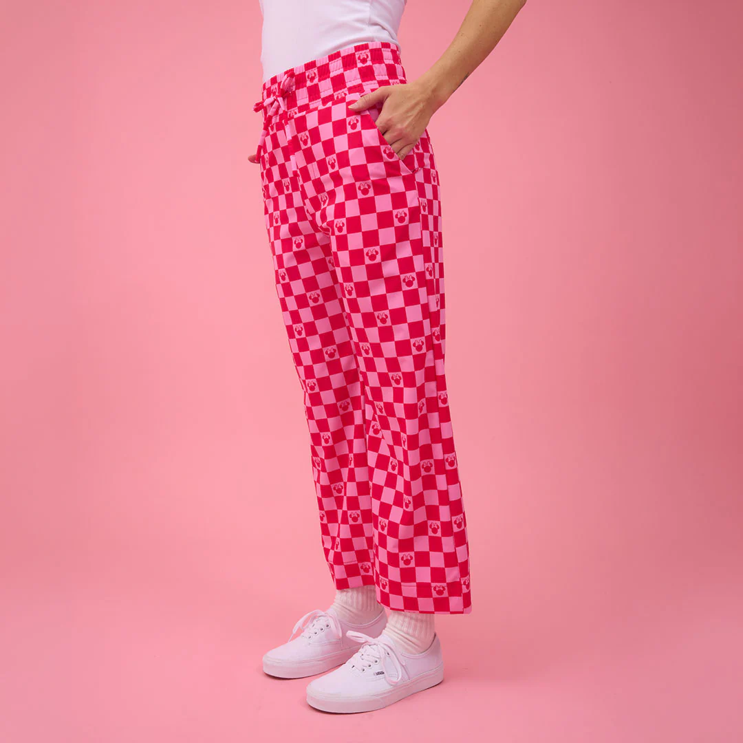 Disney Audrey Wide Leg Pants, Magenta Check - Image 4