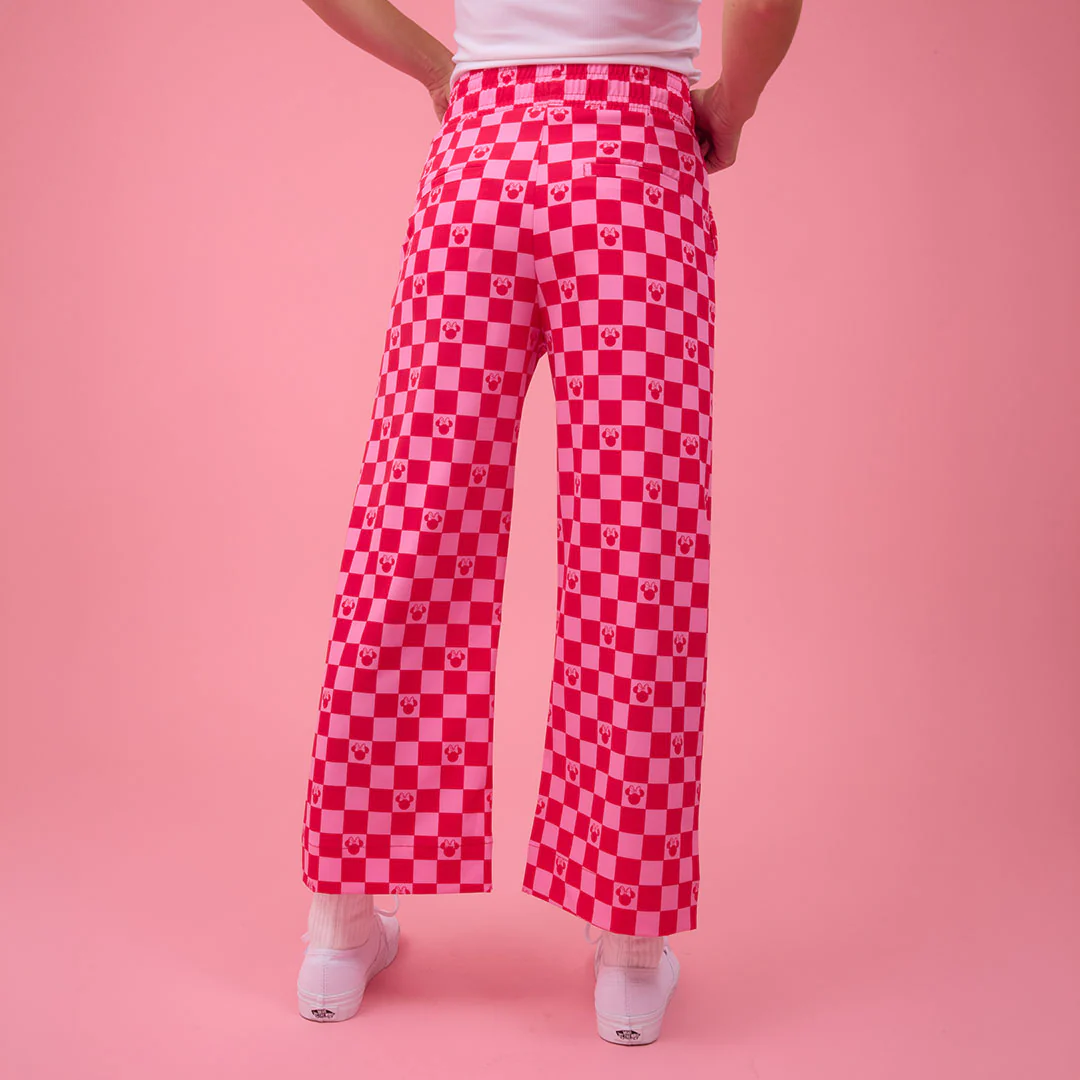 Disney Audrey Wide Leg Pants, Magenta Check - Image 5