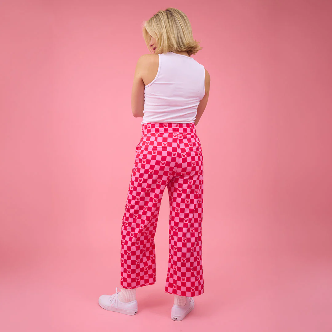 Disney Audrey Wide Leg Pants, Magenta Check - Image 8