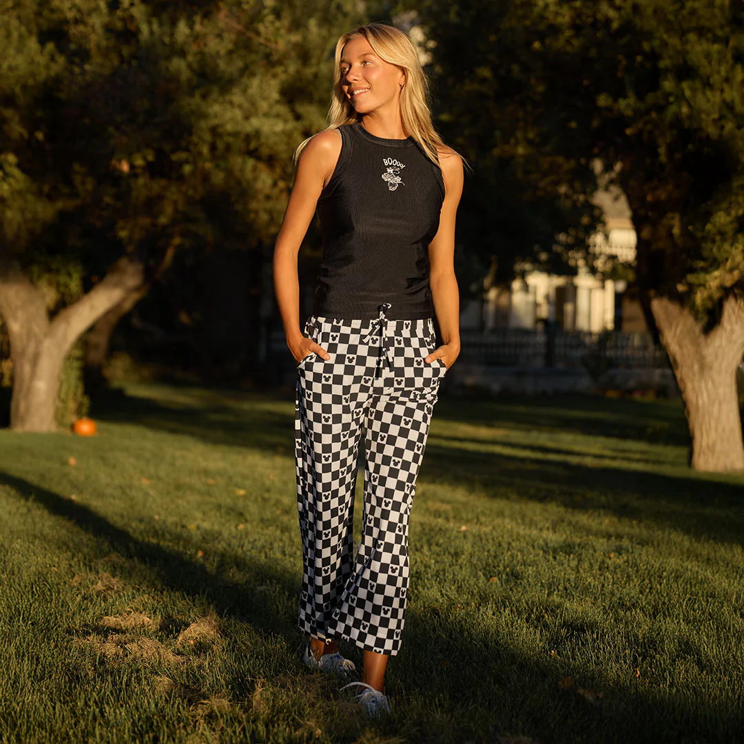 Disney Audrey Wide Leg Pants, Mickey Check - Image 6