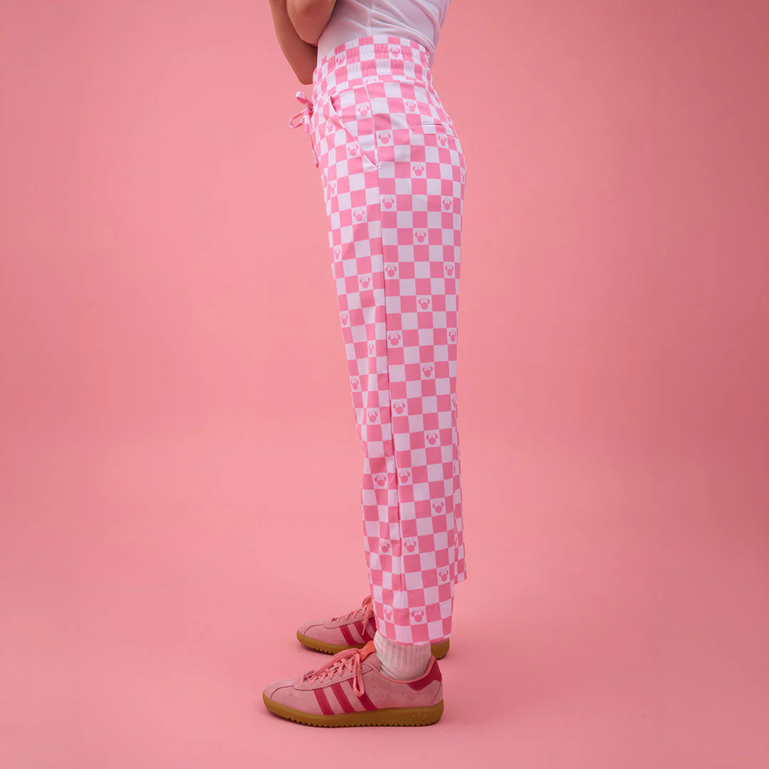Disney Audrey Wide Leg Pants, Pink Check - Image 3