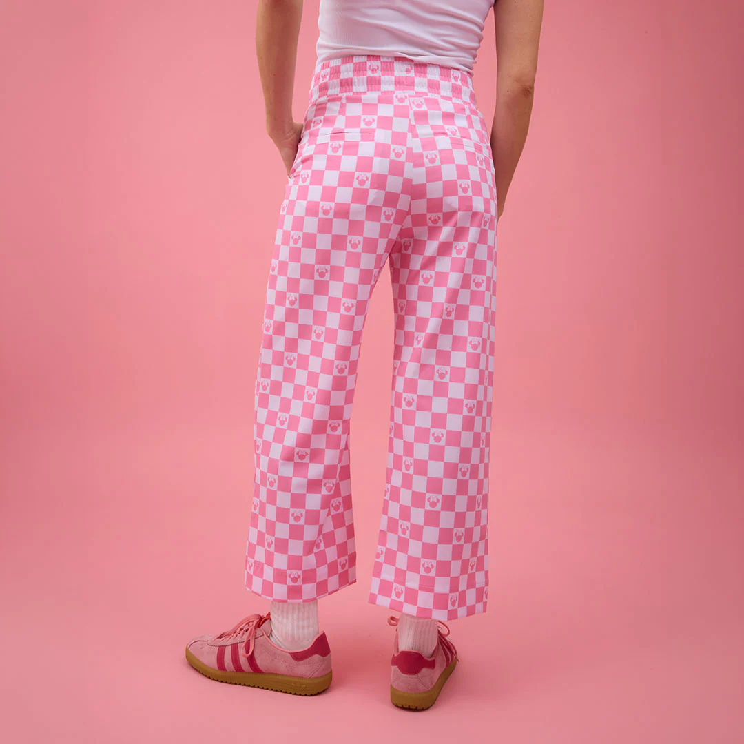 Disney Audrey Wide Leg Pants, Pink Check - Image 4
