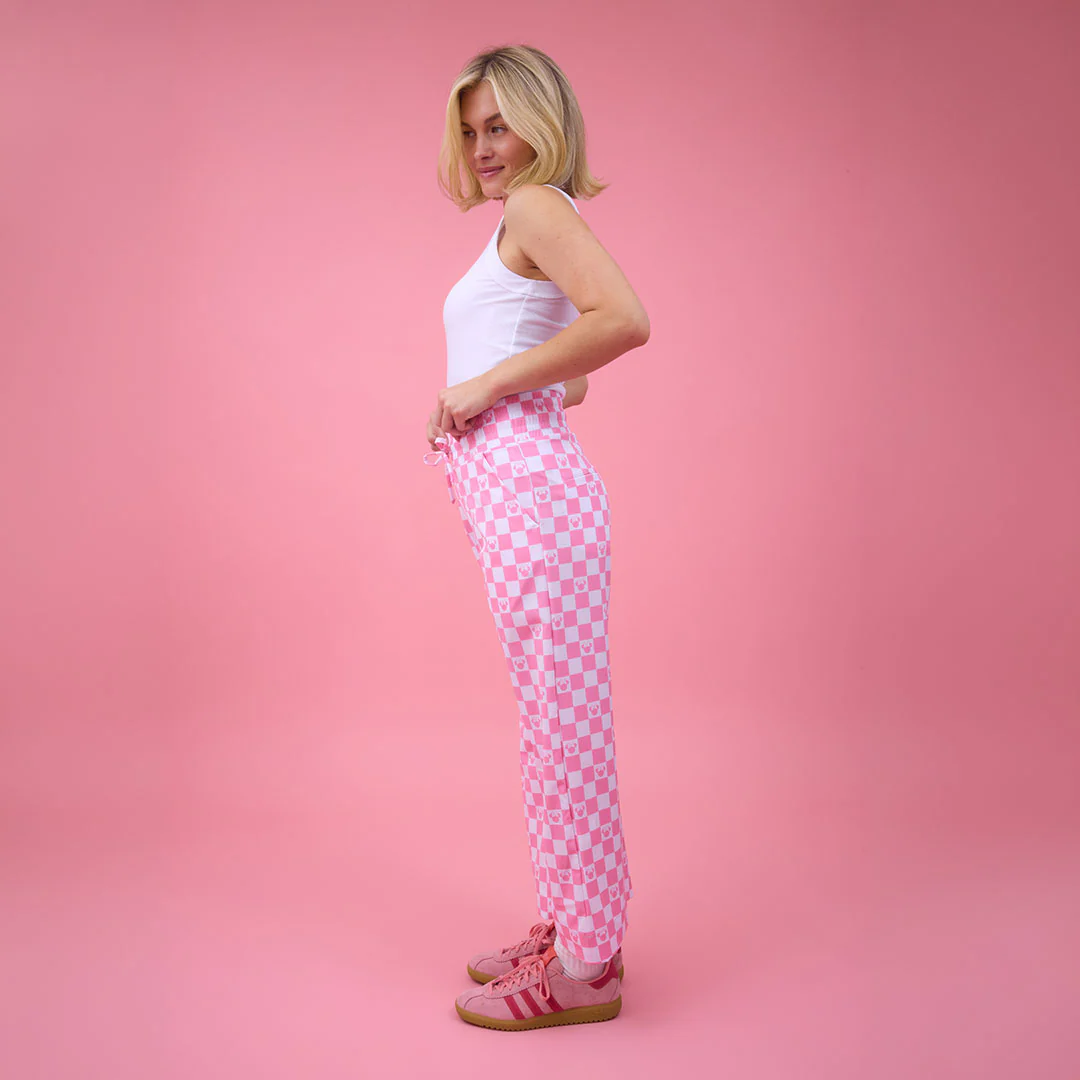 Disney Audrey Wide Leg Pants, Pink Check - Image 8