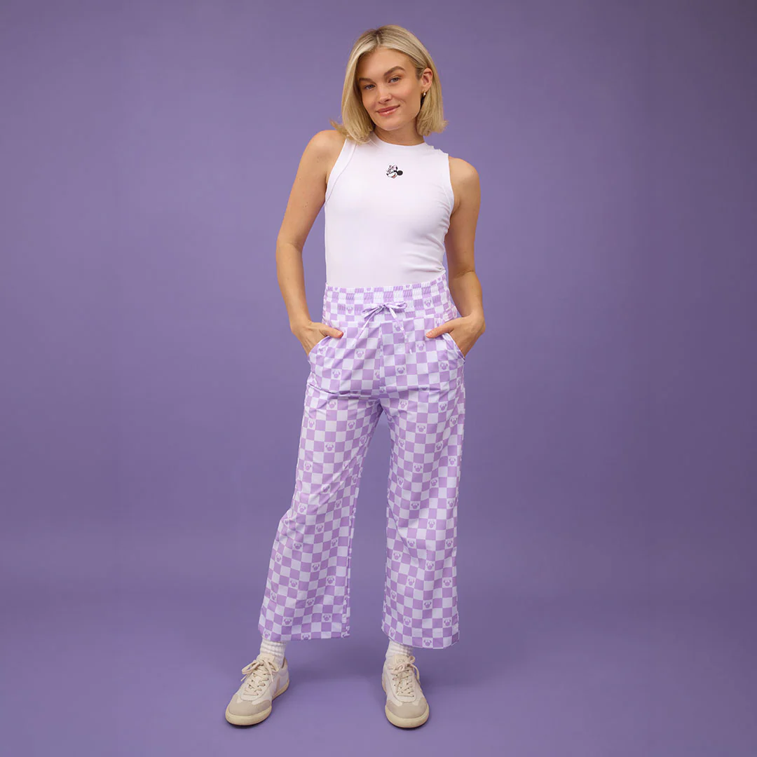 Disney Audrey Wide Leg Pants, Purple Check - Image 3