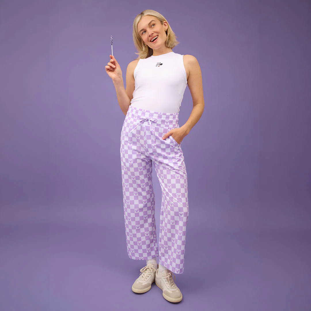 Disney Audrey Wide Leg Pants, Purple Check - Image 8