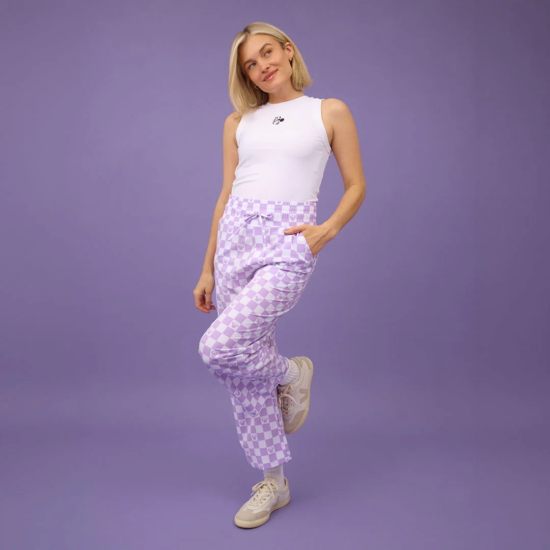 Disney Audrey Wide Leg Pants, Purple Check - Image 9