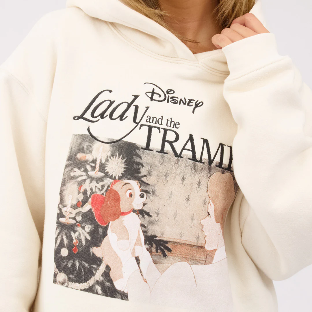 Disney Lady and the Tramp Boyfriend Hoodie, Oat - Image 2