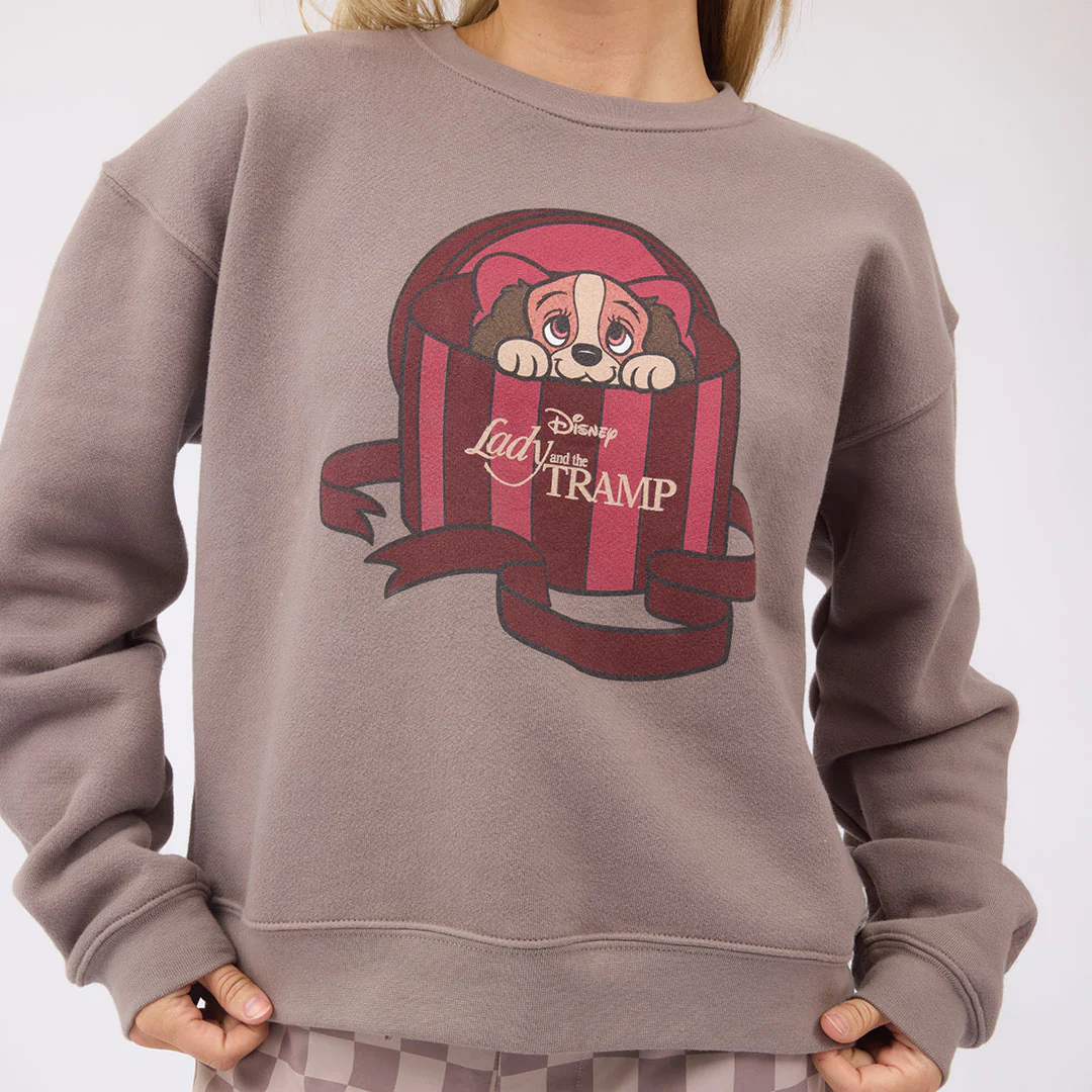 Disney Lady and the Tramp Crew Sweatshirt, Brown - Image 9