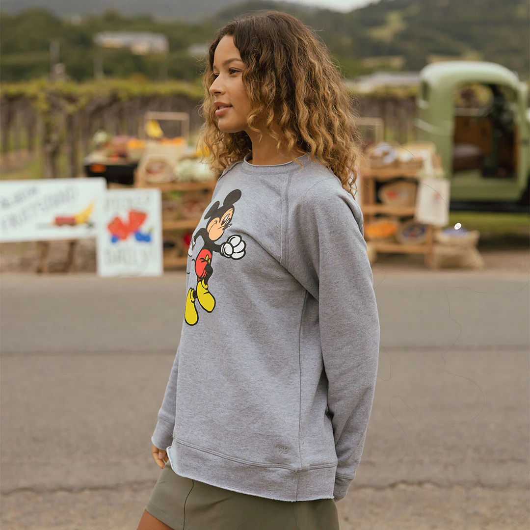 Disney Mickey Long Crew Sweatshirt, Grey - Image 5
