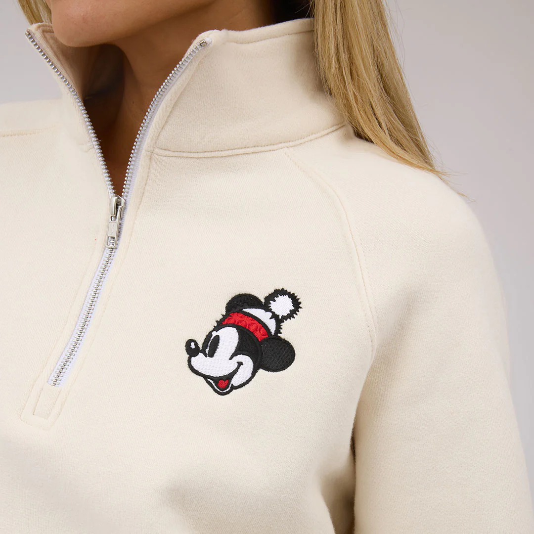 Disney Mickey Mouse Holiday Cinched 1/4 Zip, Oat - Image 11