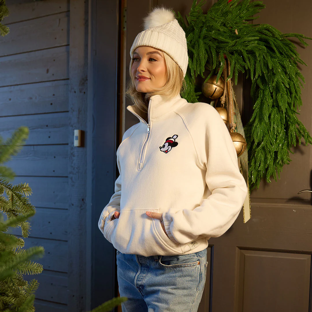 Disney Mickey Mouse Holiday Cinched 1/4 Zip, Oat - Image 4