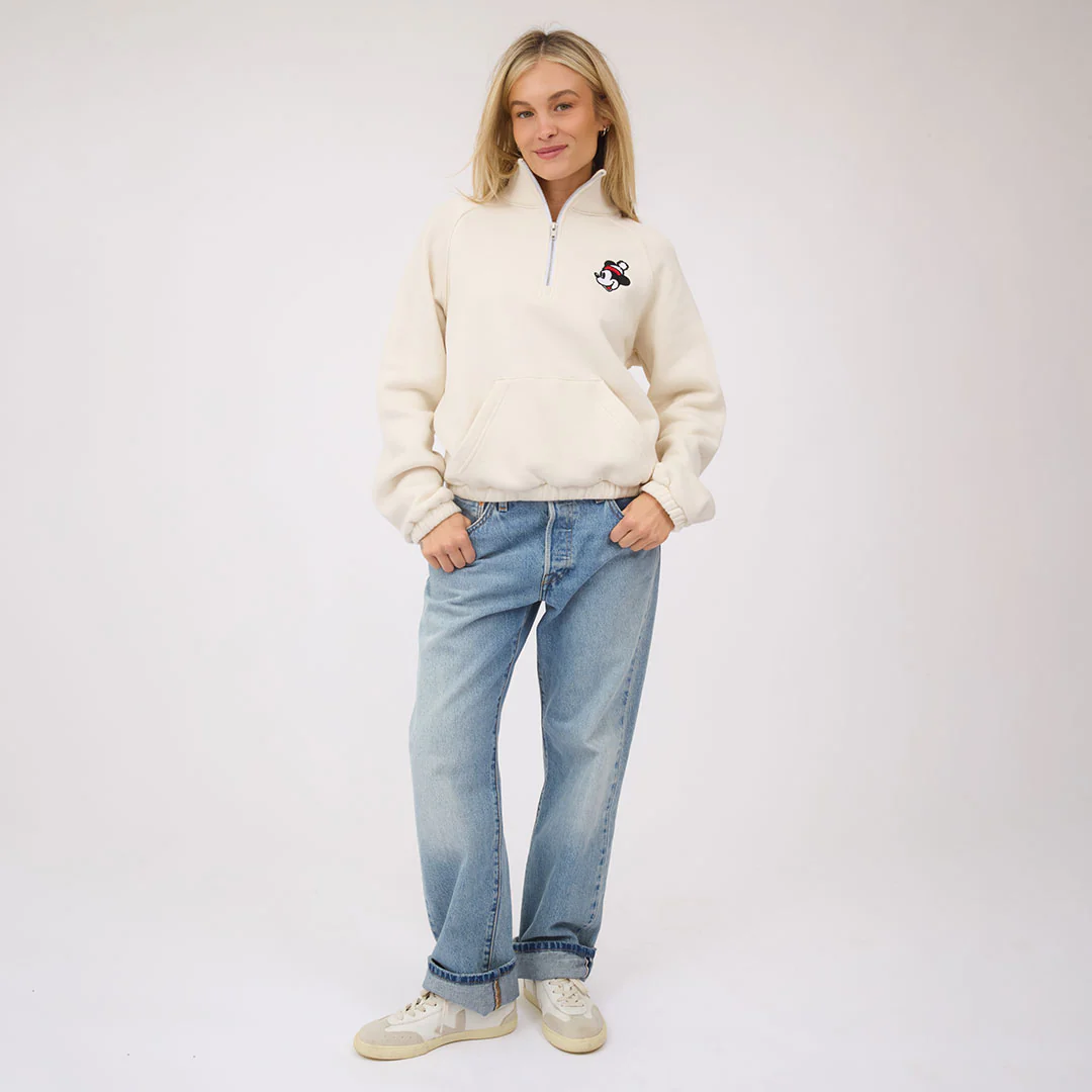Disney Mickey Mouse Holiday Cinched 1/4 Zip, Oat - Image 7