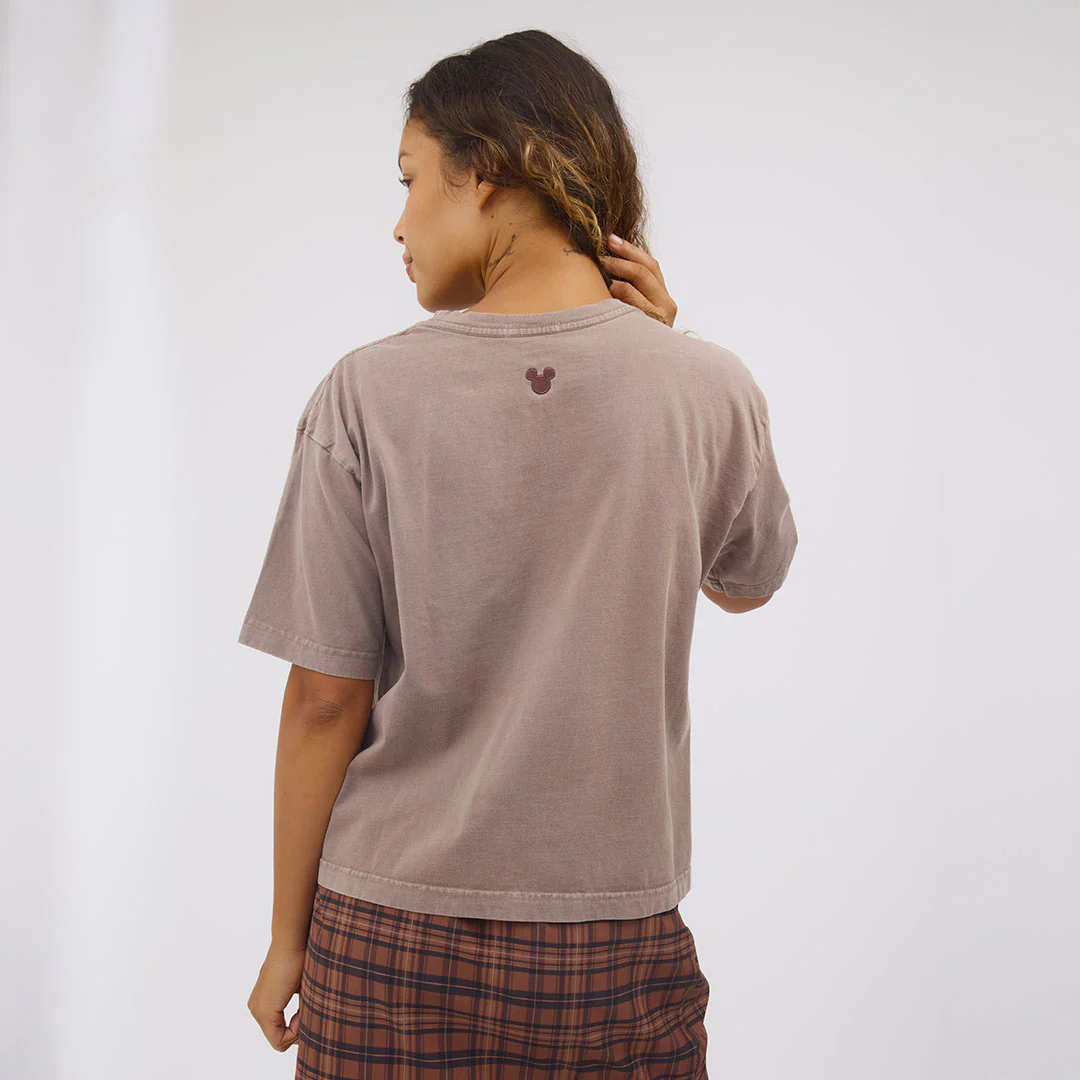 Disney Mickey Plaid Oversized Tee, Brown - Image 8