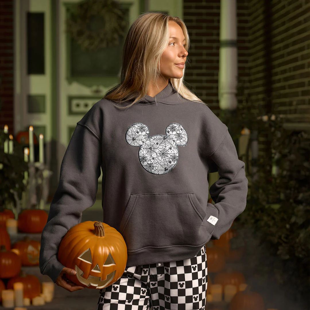 Disney Mickey Web Boyfriend Hoodie, Charcoal - Image 3