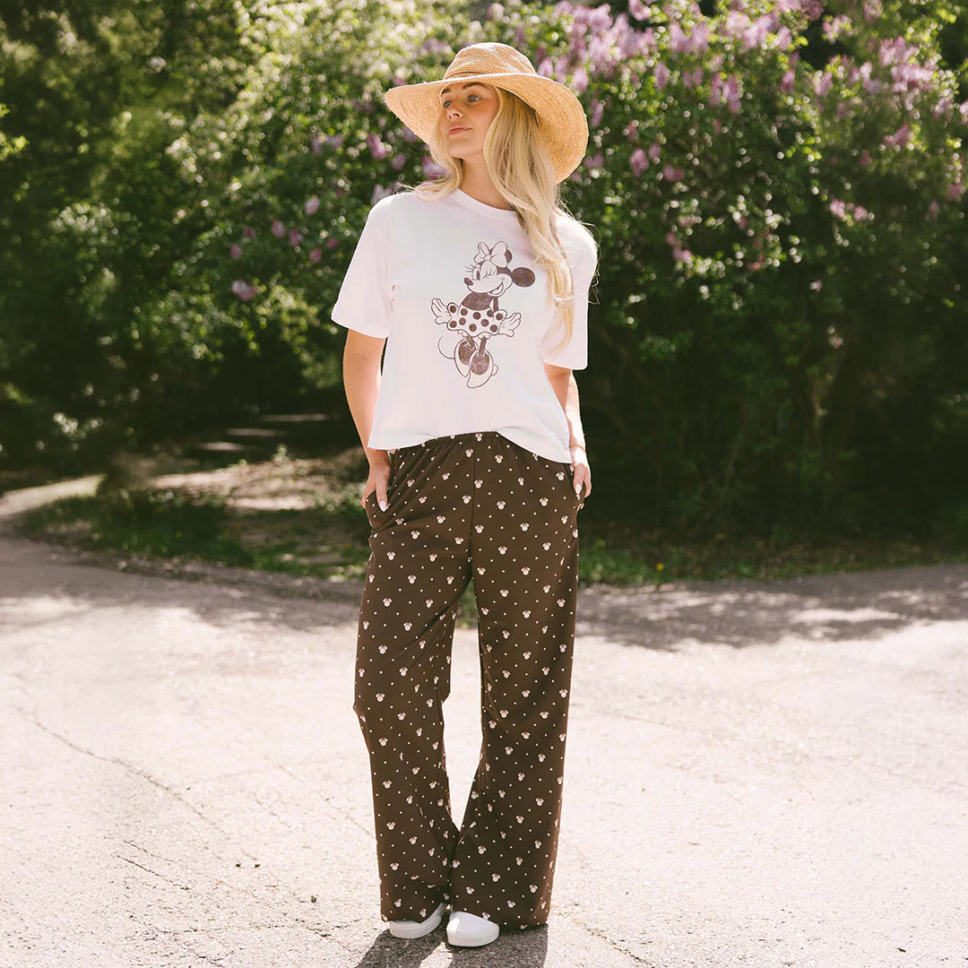 Disney Slip On Trouser, Cream Cocoa Dot - Image 3