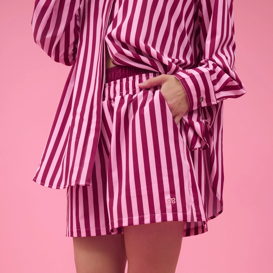 Double Boxer Shorts, Cranberry Stripe - Image 3