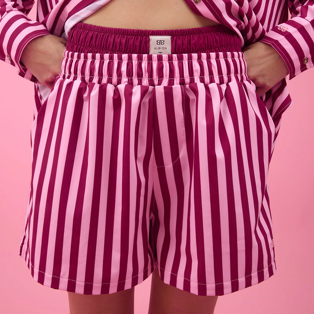 Double Boxer Shorts, Cranberry Stripe - Image 4