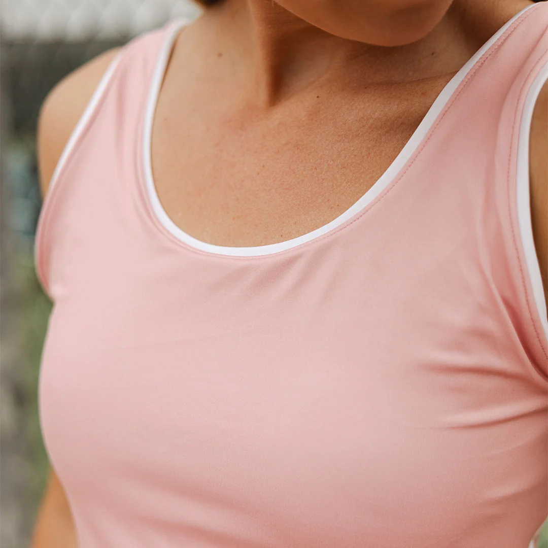 Doubles Tennis Dress, Pink Bliss/White - Image 4