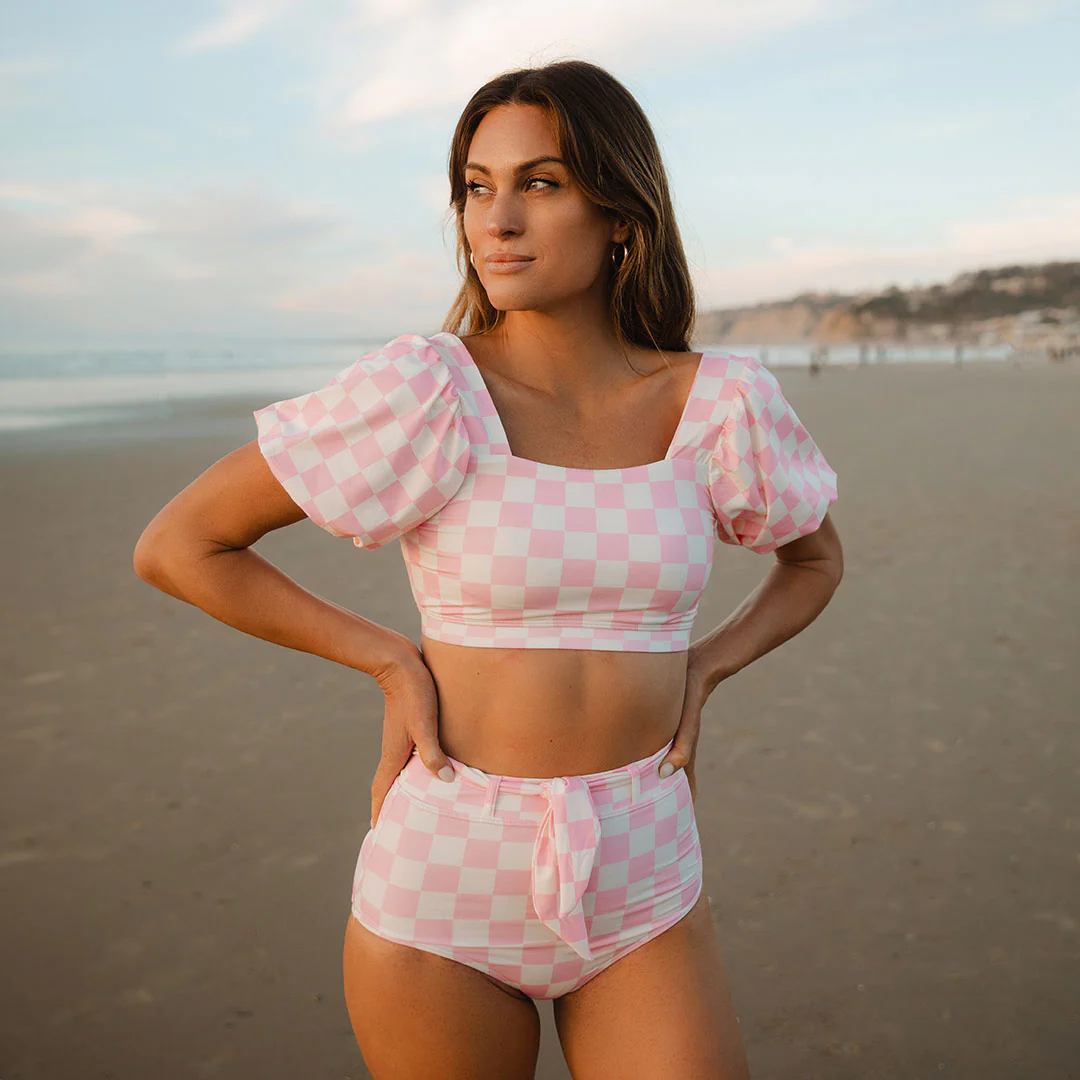 Eloise Crop, Pink Check - Image 3