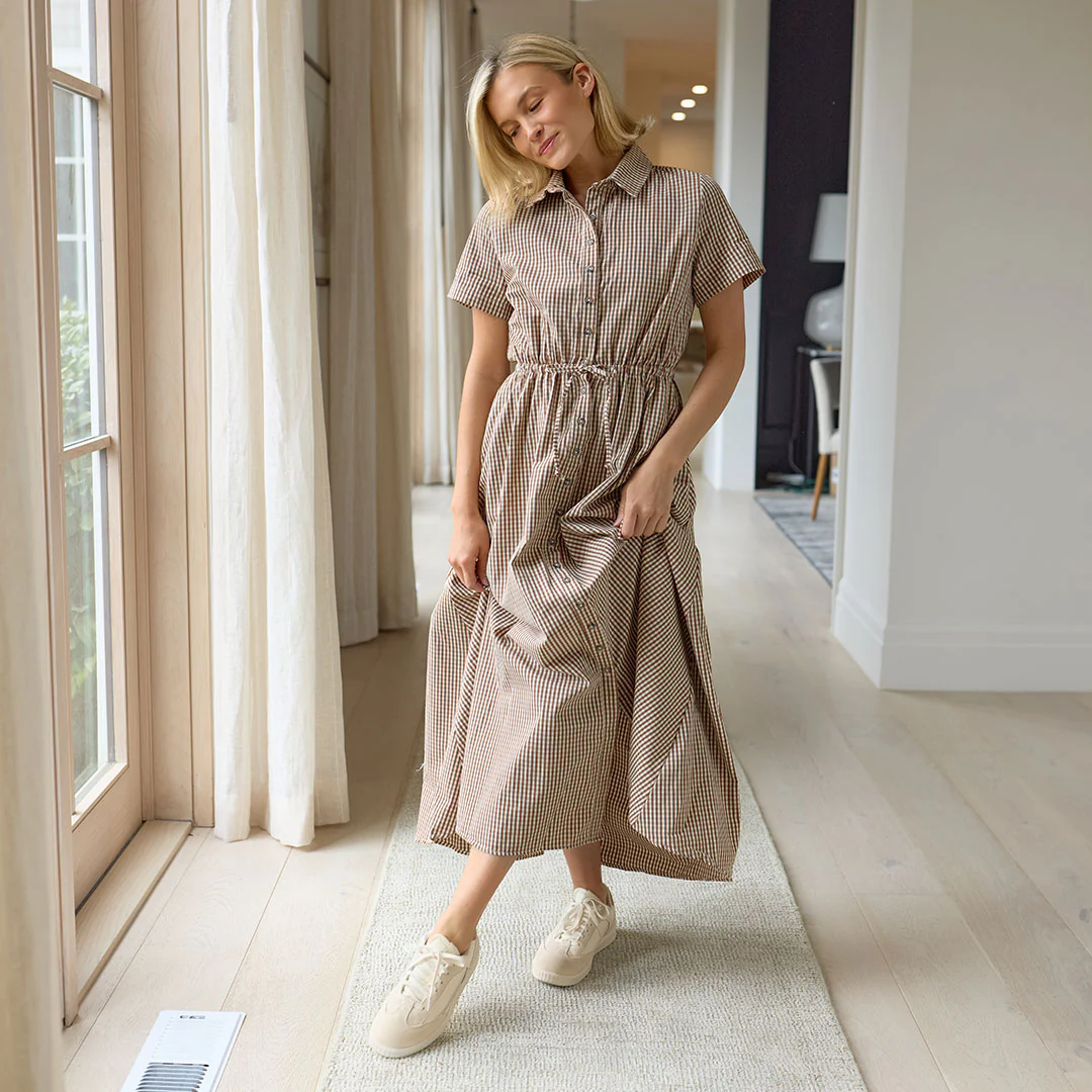 Emma Maxi Dress, Brown Gingham - Image 7
