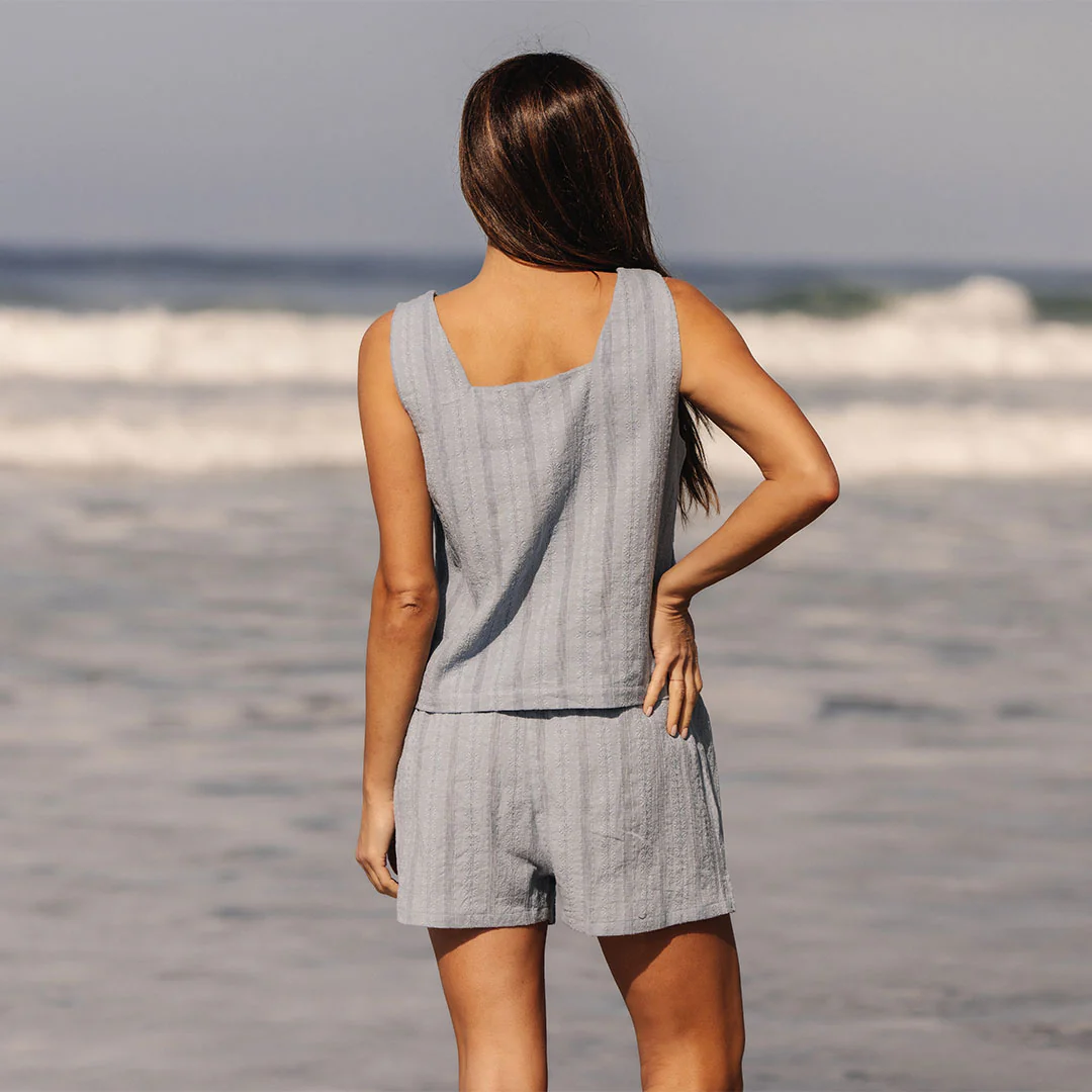 Eyelet Tank, Dusk Blue - Image 2