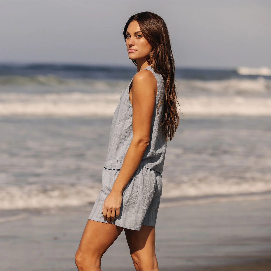 Eyelet Tank, Dusk Blue - Image 3