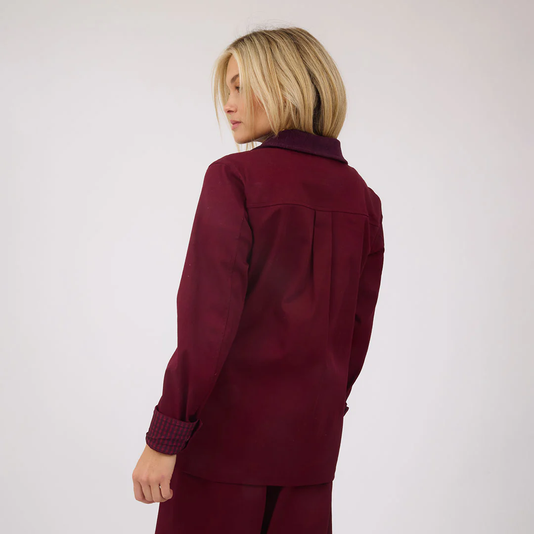 Fisherman Jacket, Burgundy - Image 5