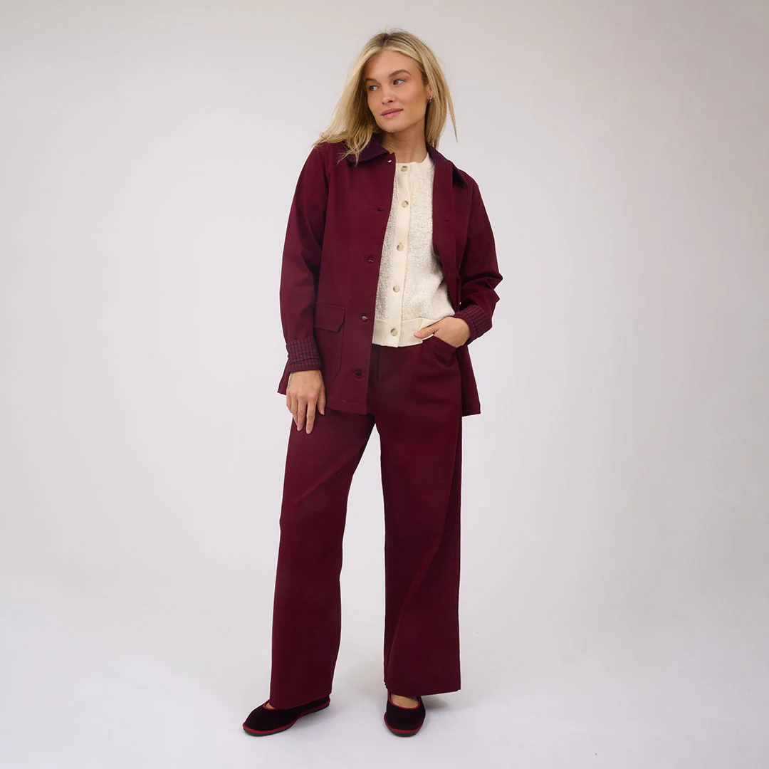 Fisherman Jacket, Burgundy - Image 6