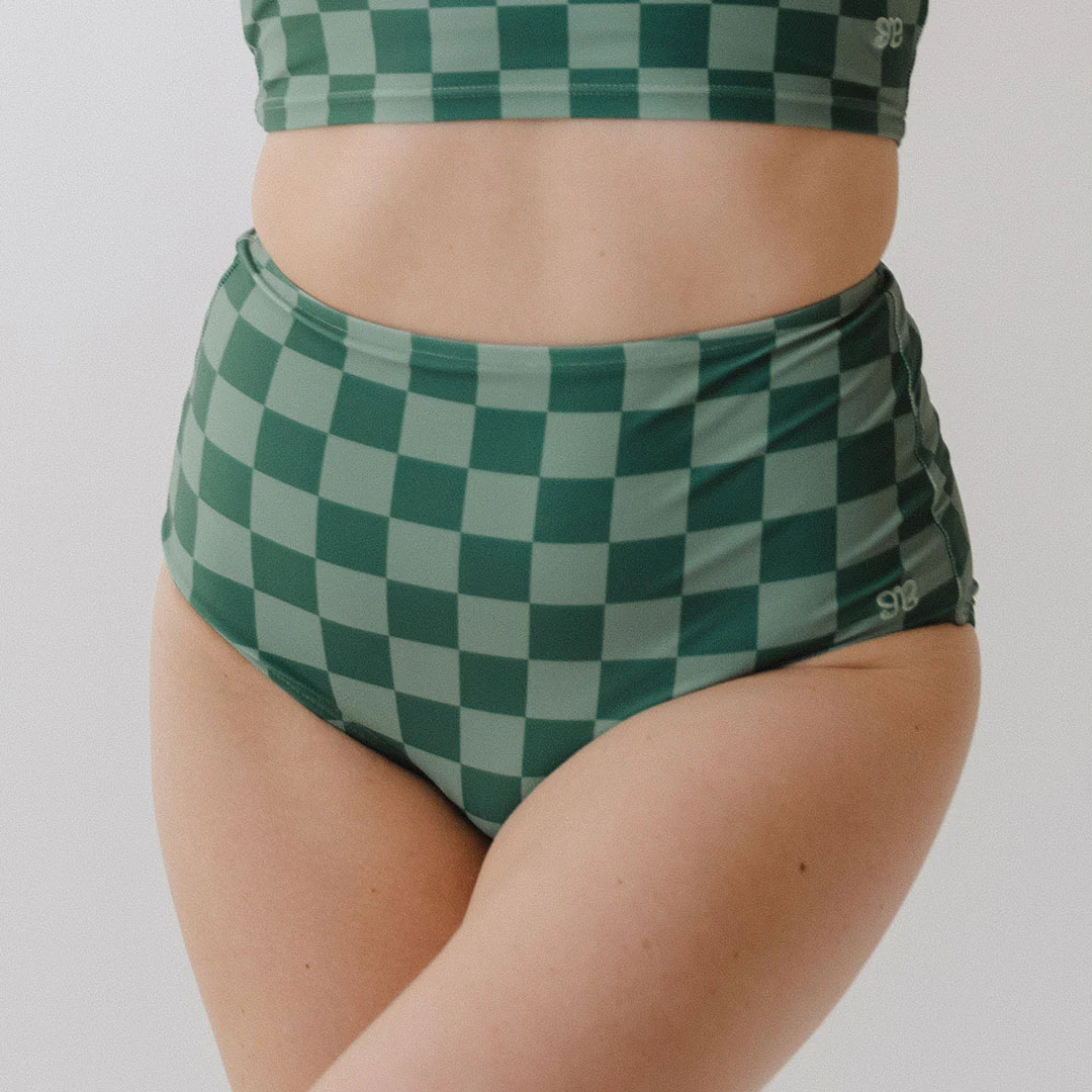 Green Check High-Waisted Bottoms - Image 6