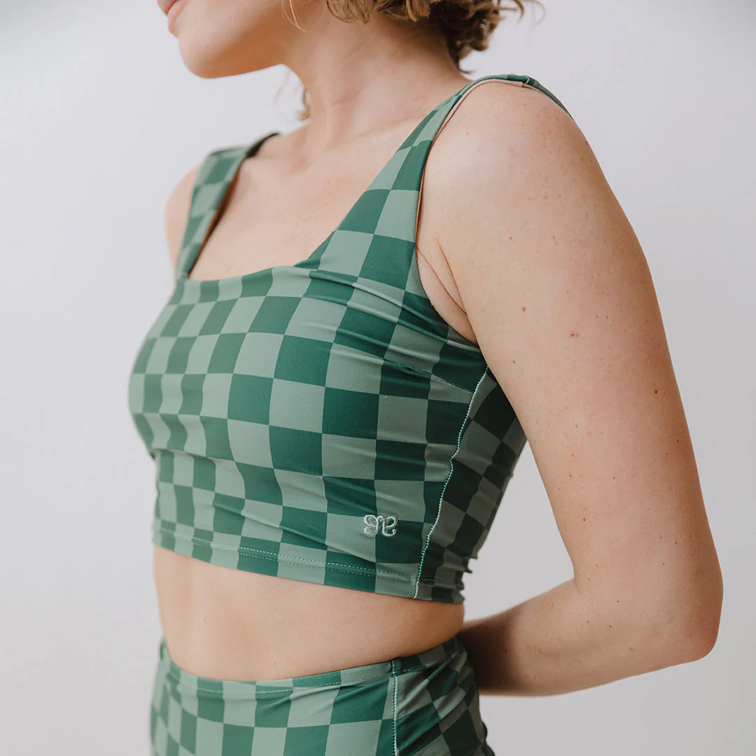Green Check Olivia Swim Crop - Image 9