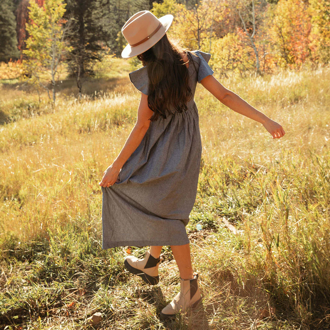 Hailey Maxi Dress, Black Chambray - Image 3
