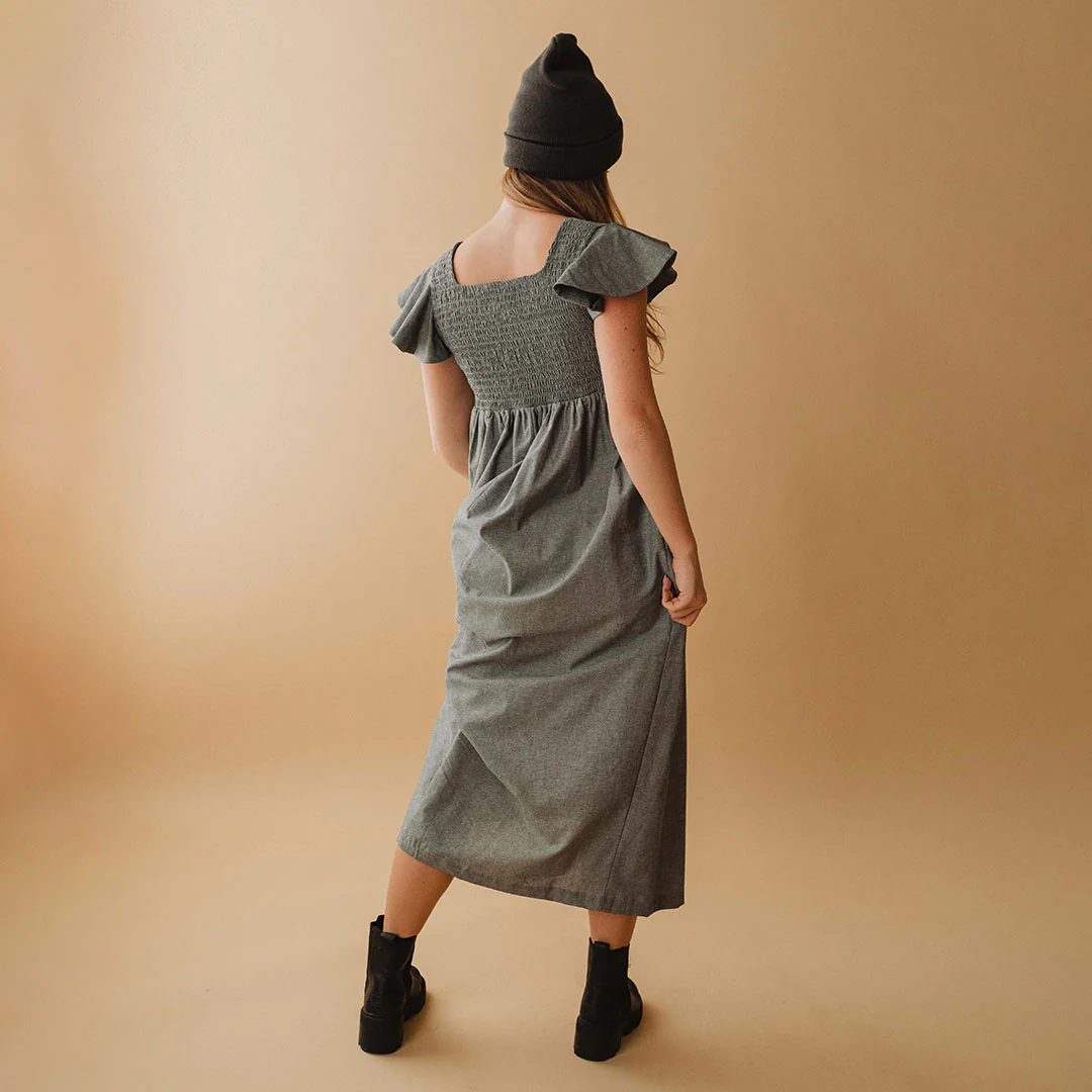 Hailey Maxi Dress, Black Chambray - Image 6