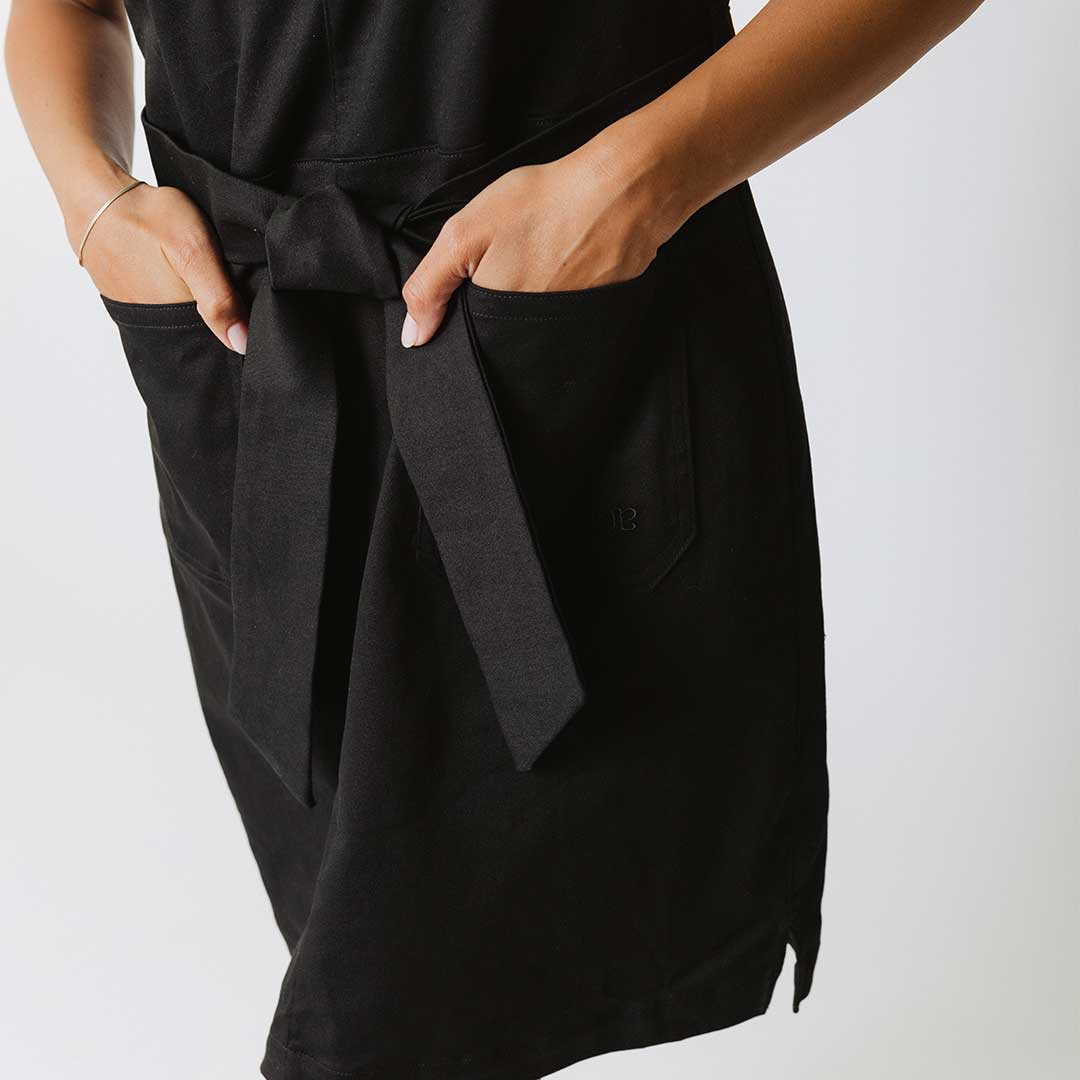 Hamptons Dress, Black Canvas - Image 7