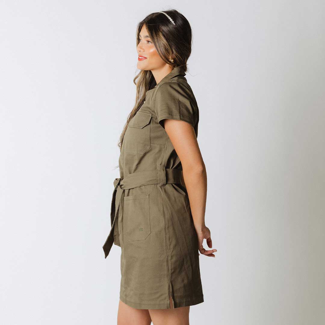 Hamptons Dress, Olive Canvas - Image 5
