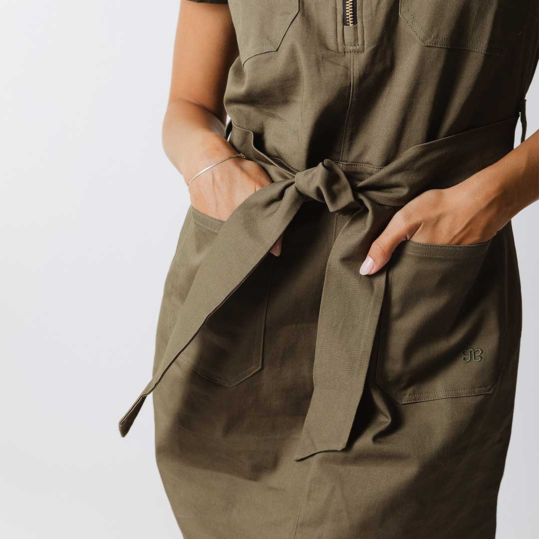 Hamptons Dress, Olive Canvas - Image 6