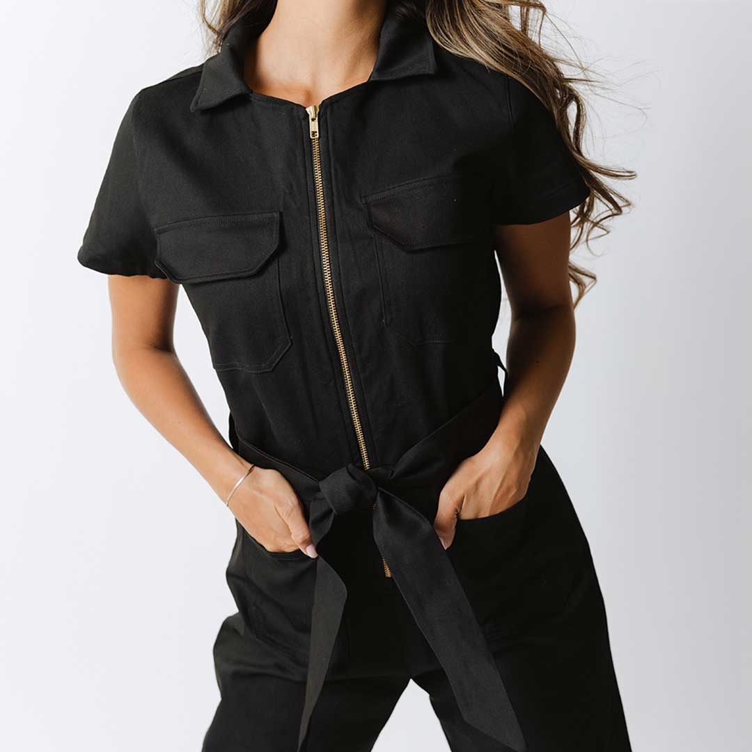 Hamptons Jumpsuit, Black Canvas - Image 5