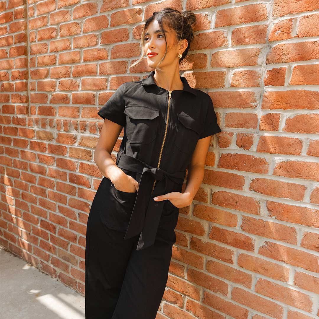 Hamptons Jumpsuit, Black Canvas - Image 7