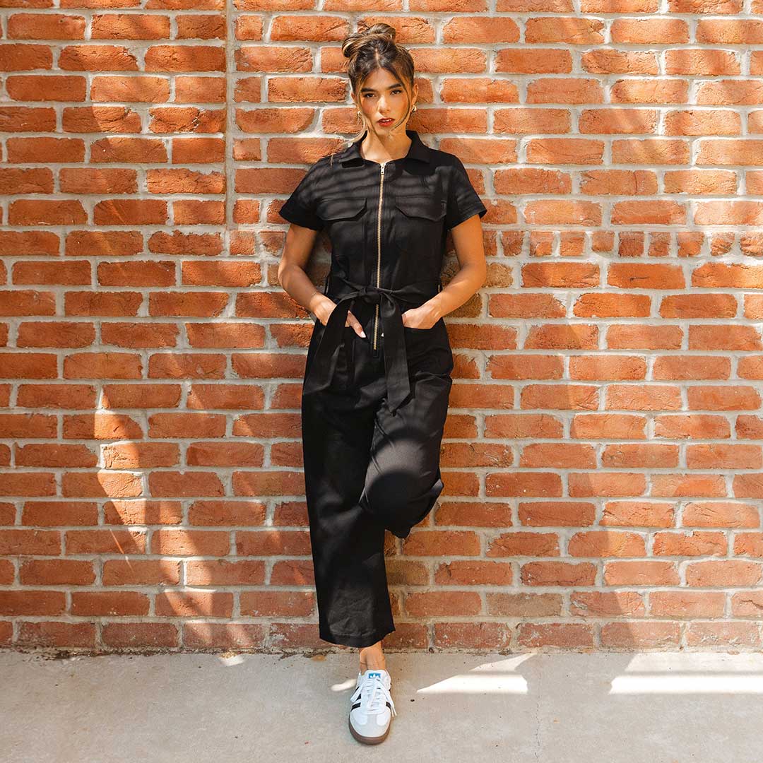 Hamptons Jumpsuit, Black Canvas - Image 8