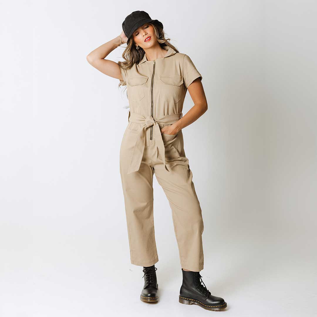 Hamptons Jumpsuit, Toffee Canvas - Image 6